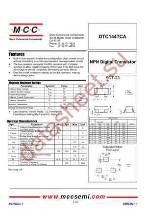 DTC144TCA-TP datasheet  